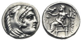 KINGS OF MACEDON. Philip III Arrhidaios, 323-317 BC. Drachm (Silver, 15.25 mm, 4.29 g). In the name and types of Alexander III. Sardes, struck under M...