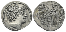 SELEUKID KINGS. Seleukos VI Epiphanes Nikator, 97-94 BC. Tetradrachm (Silver, 29.70 mm, 16.21 g) Seleukeia on the Kalykadnos. Diademed head of Seleuko...