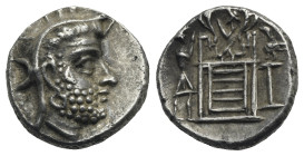 KINGS OF PERSIS. Uncertain king I, 2nd century BC. Drachm (Silver, 16 mm, 4.20 g). Istakhr (Persepolis). Head right with very short beard, wearing dia...