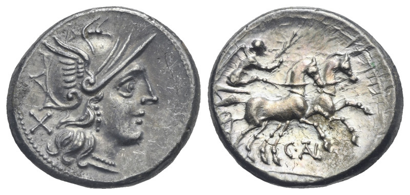 C. Iuventius Thalna. Denarius (Silver, 19.61 mm, 4.03 g), Roma, 154 BC. Head of ...