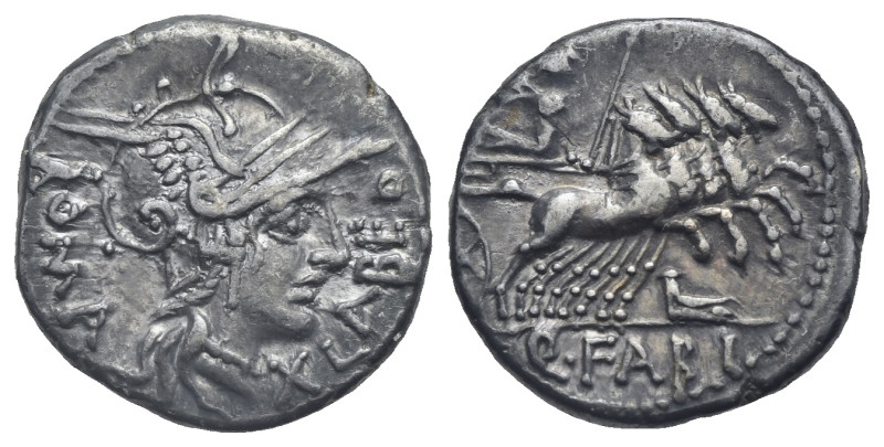 Q. Fabius Labeo. Denarius (Silver, 18.39 mm, 3.85 g) Roma, 124 BC. LABEO and X t...