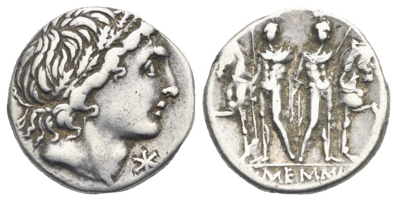 L. Memmius. Denarius (Silver, 18.16 mm, 3.90 g) Roma, 109-108 BC. Male head righ...