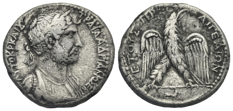 CILICIA. Aegeae. Hadrian, 117-138. Tetradrachm (Silver, 26.01 mm, 13.25 g) dated...