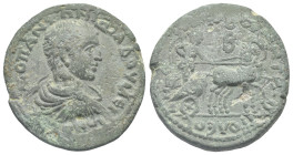 CILICIA. Anazarbus. Diadumenian, as Caesar, 217-218. Triassarion (Bronze, 30.08 mm, 16.59 g). M ΟΠ ΑΝΤΩΝΙ ΔΙΑΔΟYMЄNIAN[OC K] Bare-headed, draped and c...