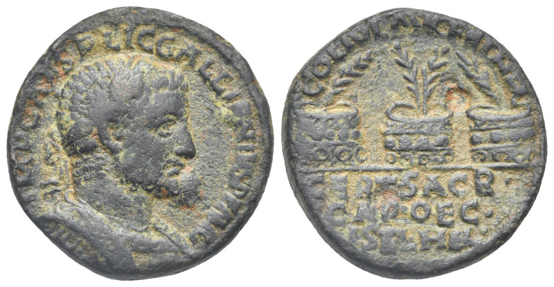 COELESYRIA. Heliopolis. Gallienus, 253-268. 5 Assaria (Bronze, 25.92 mm, 13.47 g...