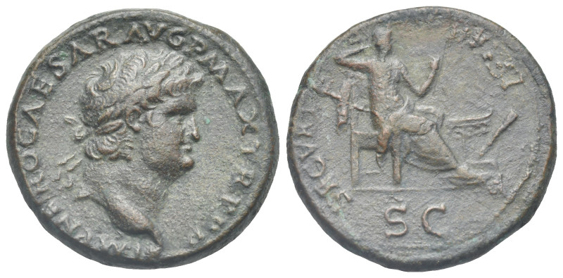 Nero, 54-68. As (Bronze, 28.45 mm, 11.82 g) Lugdunum, 66-67. IMP NERO CAESAR AVG...