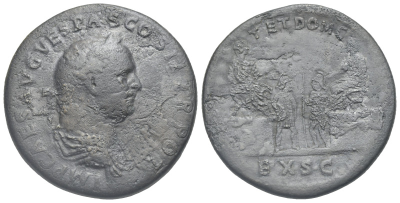 Vespasian with Titus and Domitian Caesares, 69-79. Sestertius (Bronze, 34.87 mm,...