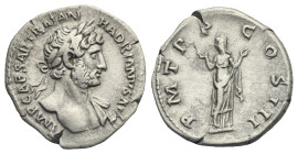 Hadrian, 117-138. Denarius (Silver, 19.64 mm, 3.06 g) Rome, 119-120. IMP CAESAR TRAIAN HADRIANVS AVG Laureate bare bust of Hadrian right, slightly dra...