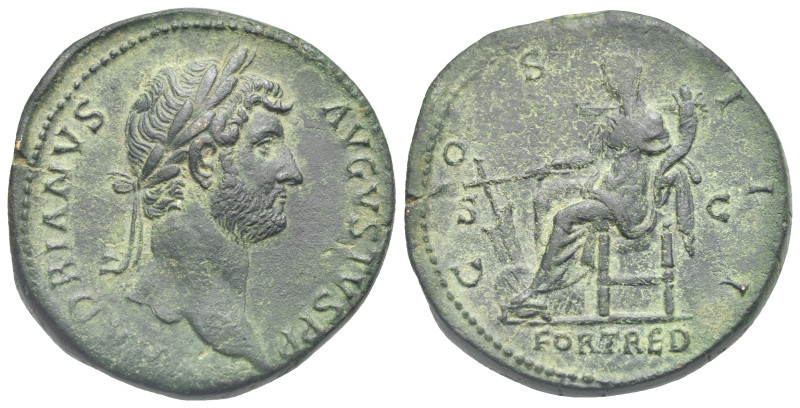 Hadrian, 117-138. Sestertius (Bronze, 31.89 mm, 25.84 g). Rome, 134-138. HADRIAN...