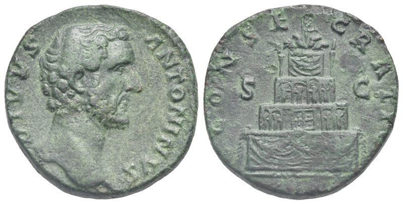 Divus Antoninus Pius. Sestertius (Bronze, 29.13 mm, 20.04 g). Struck under Marcu...