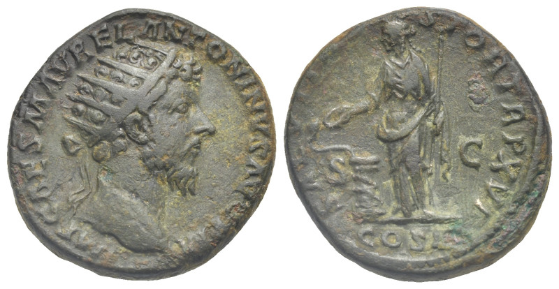 Marcus Aurelius, 161-180. Dupondius (Bronze, 25.58 mm, 12.20 g) Rome, 161-162. I...