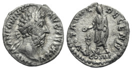 Marcus Aurelius, 161-180. Denarius (Silver, 17.82 mm, 3.03 g) Rome, 170-171. IMP M ANTONINVS AVG TR P XXV Laureate head of Marcus Aurelius right. Rev....