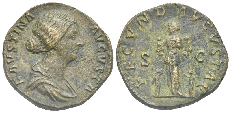 Faustina Junior. Augusta, 147-175. Sestertius (Bronze, 30.75 mm, 19.86 g). Rome,...