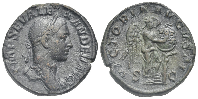 Severus Alexander, 222-235. Sestertius (Bronze, 29.34 mm, 19.57 g). Rome, 230. I...