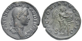 Severus Alexander, 222-235. Sestertius (Bronze, 29.34 mm, 19.57 g). Rome, 230. IMP SEV ALEXANDER AVG Laureate bust right, slight drapery. Rev. VICTORI...