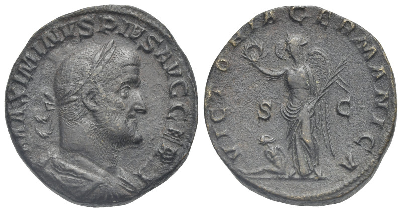 Maximinus I, 235-238. Sestertius (Bronze, 28.35 mm, 20.63 g). Rome, 236-237. Lau...