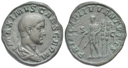 Maximus, as Caesar, 236-238. Sestertius (Bronze, 30.67 mm, 21.66 g). Rome, 236-237. MAXIMVS CAES GERM Bare-headed and draped bust right. Rev. PRINCIPI...