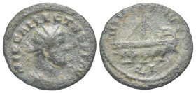 Allectus, 293-296. Quinarius (Bronze, 19.47 mm, 2.30 g). Londinium, 293-296. IMP C ALLECTVS P F [AVG] Radiate, draped and cuirassed bust right. Rev. V...
