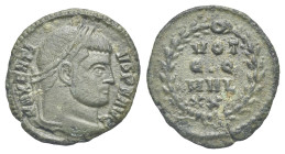 Maxentius, 306-312. 1/3 Follis (Bronze, 16.28 mm, 1.82 g) Ostia, 310-312. MAXENTI VS P F AVG Laureate head of Maxentius right. Rev. VOT Q. Q MVL XX in...