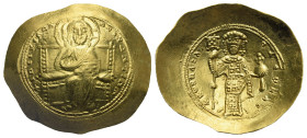 Constantine X Ducas, 1059-1067. Histamenon (Gold, 28.34 mm, 4.40 g). Constantinopolis, 1059-1067. + IhS IXS REX REGNANTInm Christ enthroned facing wit...