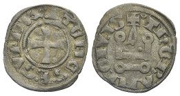 CRUSADERS. Duchy of Athens. Guy II de La Roche, 1287-1308. Denier tournois (Billon, 17.88 mm, 0.80 g). Thebes. :GVI' DVX: ATENES' Around cross pattée....