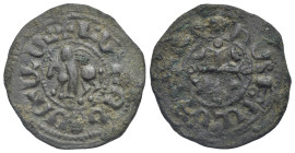 ARMENIA. Cilician Armenia. Baronial. Levon II, 1187-1198. Pogh (Bronze, 26.07 mm, 5.04 g). 'Levon servant of God' (in Armenian) Levon II on horseback ...