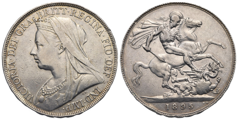 GREAT BRITAIN. Queen Victoria, 1837-1901. Crown, 1895 (Silver, 38.44 mm, 28.08 g...