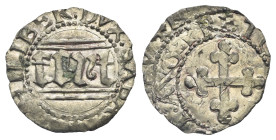 ITALY. House of Savoy. Emanuele Filiberto duca di Savoia, 1553-1580. Quarto di Grosso (Silver, 16.27 mm, 0.71 g). Type VII, Chambéry(?) ND. [+ E: P]HI...