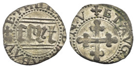 ITALY. House of Savoy. Emanuele Filiberto duca di Savoia, 1553-1580. Quarto di Grosso (Silver, 15.00 mm, 1.00 g). Type VII, Chambéry(?) ND. + E: PHI[L...