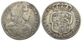 ITALY. Napoli. Carlo II di Spagna, Re di Napoli e Sicilia, 1665-1700. Carlino 1690 (Silver, 22.00 mm, 2.00 g). Antonio Giovane and Francesco Antonio A...