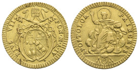 ITALY. Papal State. Pio VII (Barnaba Chiaramonti), 1800-1823. Doppia Romana (Gold, 22.84 mm, 5.43 g). Anno IV (1803/04), Rome. PIVS VII - PON·M·A·IV C...