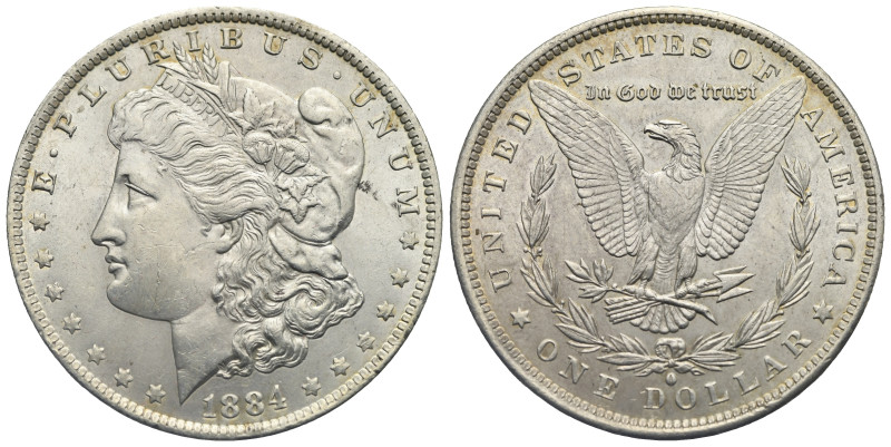 UNITED STATES OF AMERICA. “Morgan Dollar” 1884-O (Silver, 37.00 mm, 26.00 g). Ne...
