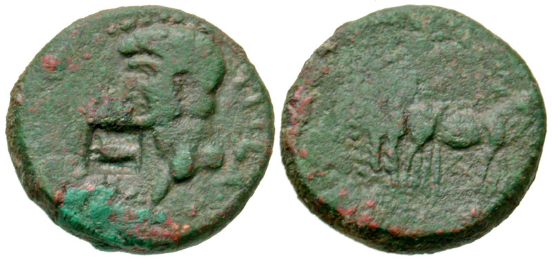 "Macedon, Philippi(?). Claudius. A.D. 41-54. AE 17 (17.3 mm, 5.04 g, 7 h). TI CL...