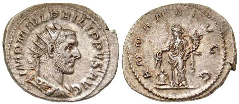 "Philip I. A.D. 244-249. AR antoninianus (25 mm, 4.34 g, 6 h). Rome mint, Struck...