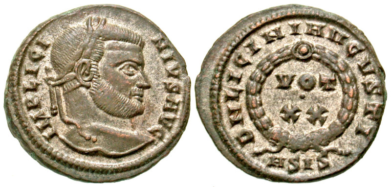 "Licinius I. A.D. 308-324. AE 19 (19 mm, 3.32 g, 7 h). Siscia mint, Struck A.D. ...