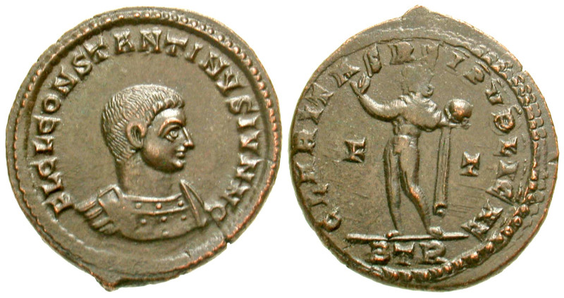 "Constantine II. As Caesar, A.D. 317-337. AE 21, follis (21.2 mm, 3.62 g, 6 h). ...