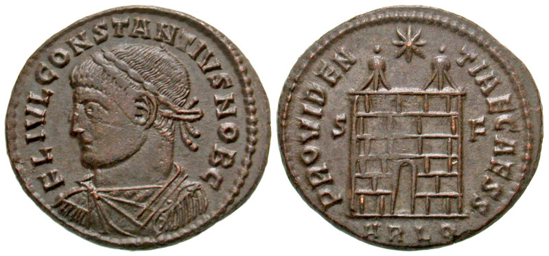 "Constantius II. As Caesar, A.D. 324-337. AE 20 (19.9 mm, 2.86 g, 6 h). Arles mi...