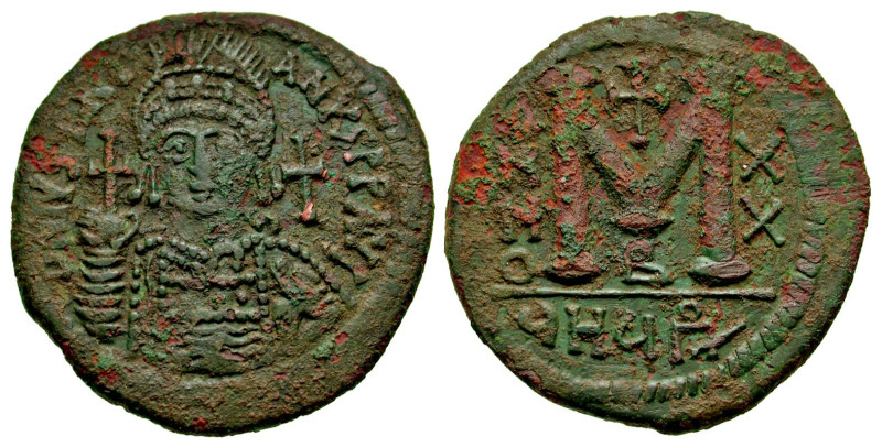 "Justinian I. 527-565. AE follis (37.8 mm, 19.82 g, 4 h). Theoupolis (Antioch) m...