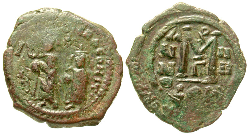 "Heraclius. 610-641. AE follis (31.7 mm, 14.24 g, 12 h). Constantinople mint, St...