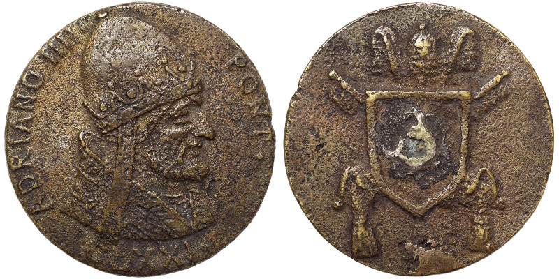 Adriano IV (1153-1154), Rome, Medal, n.d., Very rare, Restitutional medal. Papal...