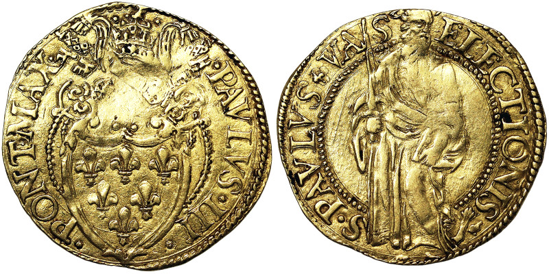 Paolo III (1534-1549), Rome, Scudo d'oro, n.d., Rare, Au. 3,17 g, Muntoni 165/23...