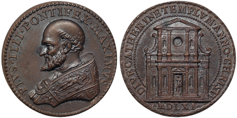 Pio IV (1559-1565), Rome, Medal, 1561, Rare, Restrike. XVIII - XIX Century. Hybr...