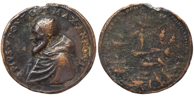 Pio V (1566-1572), Rome, Medal Yr. VI, 1571, Extremely rare, Original coined med...