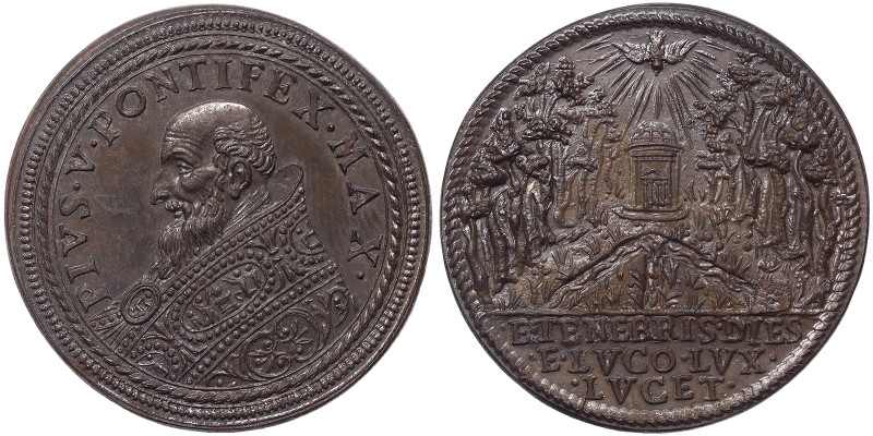 Pio V (1566-1572), Rome, Medal, 1571, Rare, Restrike. XVIII Century. Hamerani. T...