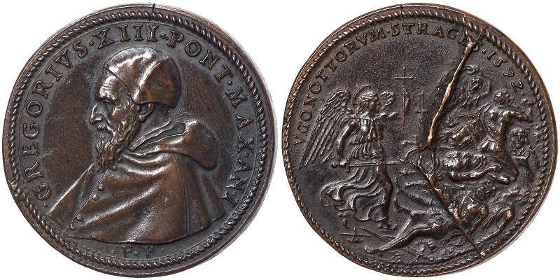 Gregorio XIII (1572-1585), Rome, Medal Yr. I, 1572, Rare, Restrike. XVIII Centur...