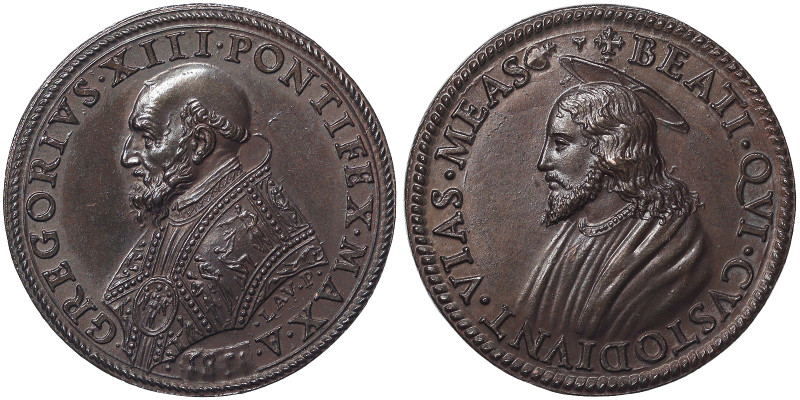 Gregorio XIII (1572-1585), Rome, Medal Yr. XIII, 1585, Rare, Restrike. XIX Centu...