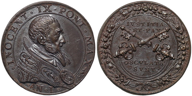 Innocenzo IX (1591-1592), Rome, Medal Yr. I, 1591, Rare, Restrike. XVIII Century...