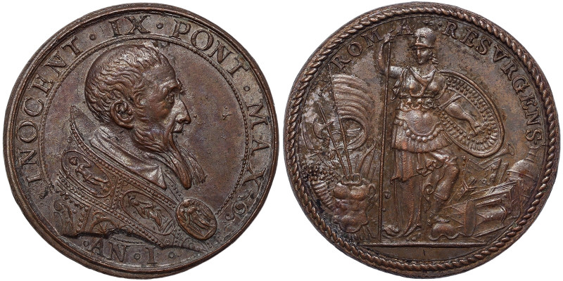 Innocenzo IX (1591-1592), Rome, Medal Yr. I, 1591, Very rare, Restrike. XVIII Ce...