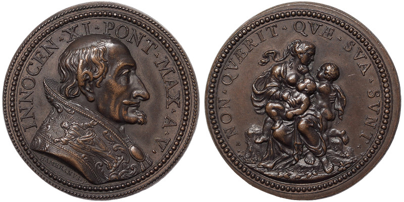 Innocenzo XI (1676-1689), Rome, Medal Yr. V, 1680, Rare, Restrike. XVIII Century...