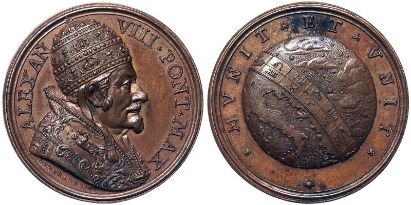 Alessandro VIII (1689-1691), Rome, Medal, 1689, Rare, Original coined extraordin...